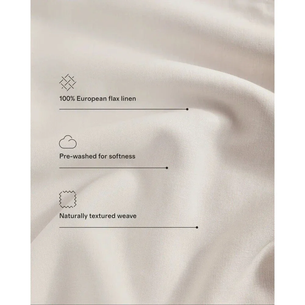 Quince European Linen Duvet Cover Set Full Queen Willowleaf 100% Flax New $194